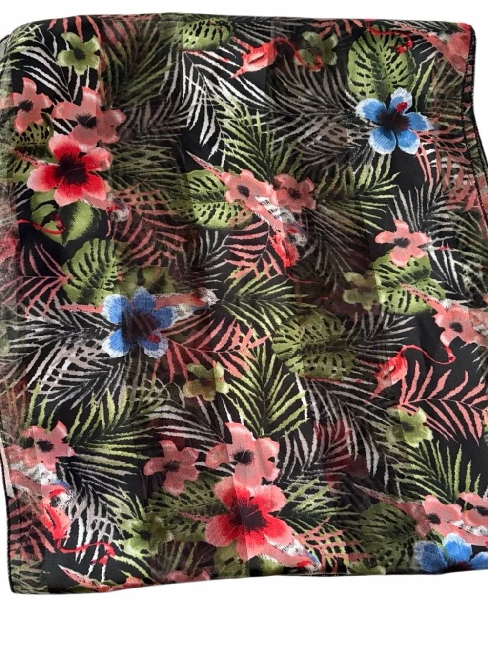Kenneth Cole 100% silk scarf, & Black Tropical Floral scarf, silk feel set (2) - Picture 5 of 8